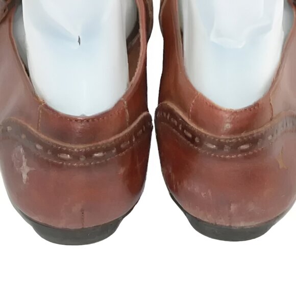 Pikolinos Rust Brown Spectator Wingtip Ombre Leather Square Loafers Shoes 8.5-9 - Picture 6 of 10